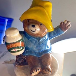 Vintage Schmid Eden Musical Ceramic Paddington Bear Rotates Collectible Rare